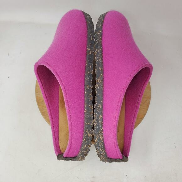 Haflinger Manhattan Shoes Womens 42 Fuchsia Mule Felted Wool Slide Hard Sole - Picture 9 of 11